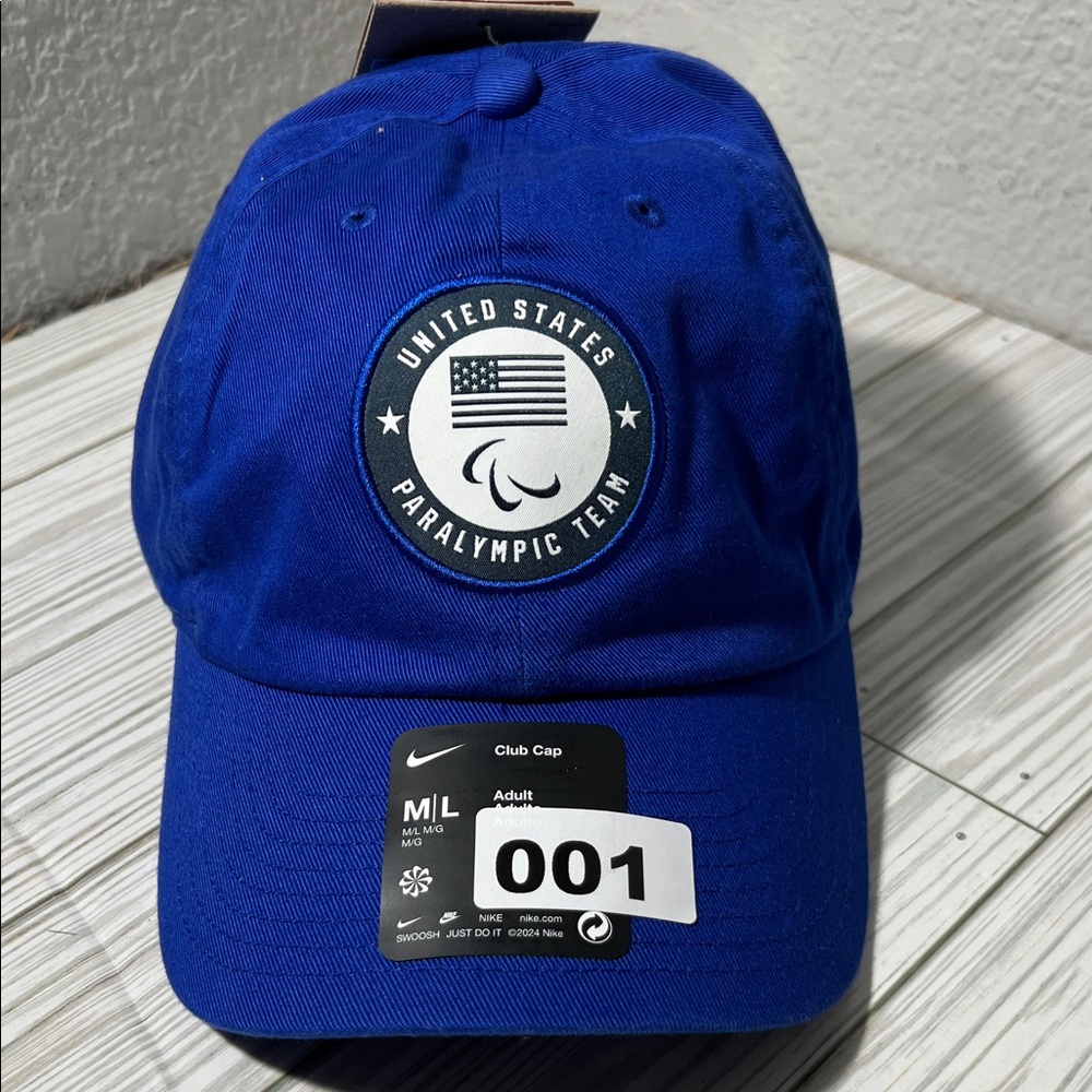 Nike Paralympic Team USA Hat club‎ cap adjustable strap blue size M/L